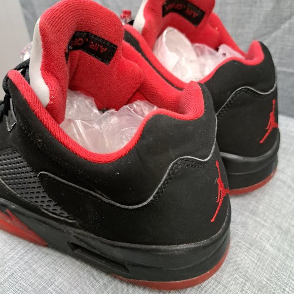 Nike Jordan 5 Retro Low Alternate 90 2016 819171-001 Black Red Size 10.5 - Picture 6 of 14